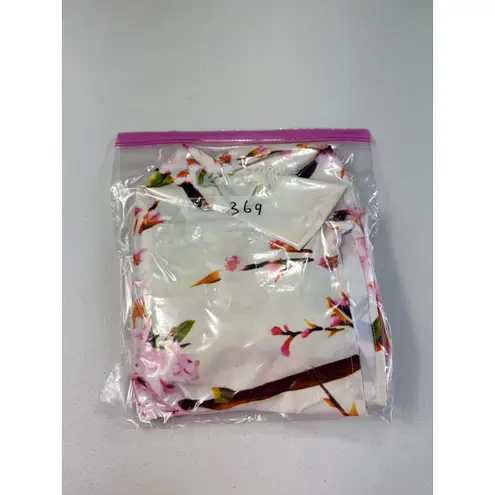 ACE Fashion Floral Print A Line Skirt White Pink Sakura Blossom Spring Occasion S