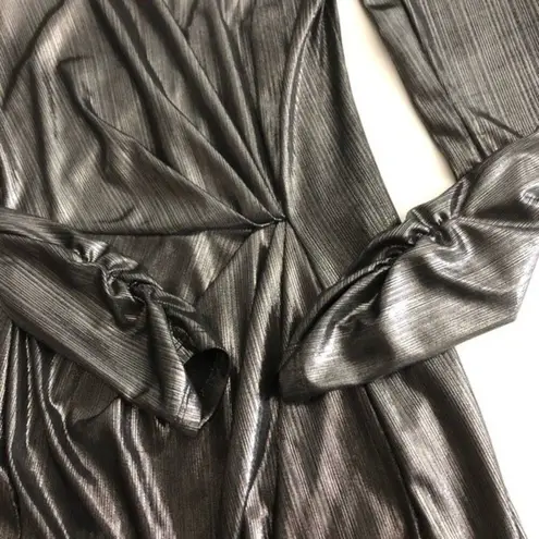 Miss Selfridge Asos Mini Dress Knot Front Foil Body Con Womens Size 2