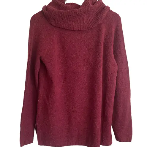 Caslon  Women Sweater Cowl Neck Pullover Long Sleeve Boil Knit Side Slits XS Red