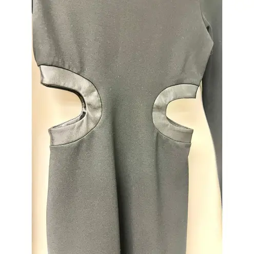 STAUD Dolce Long Sleeve Cut-Out Bodycon Mini Dress Black Women's Size XS