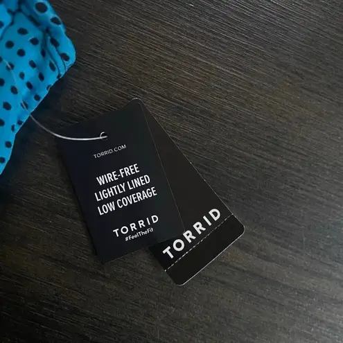 Torrid NWT  size 1= 1X bikini top mesh teal triangle swim top