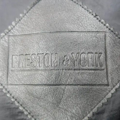 Preston & York Vintage 90s Black Leather Blazer Jacket