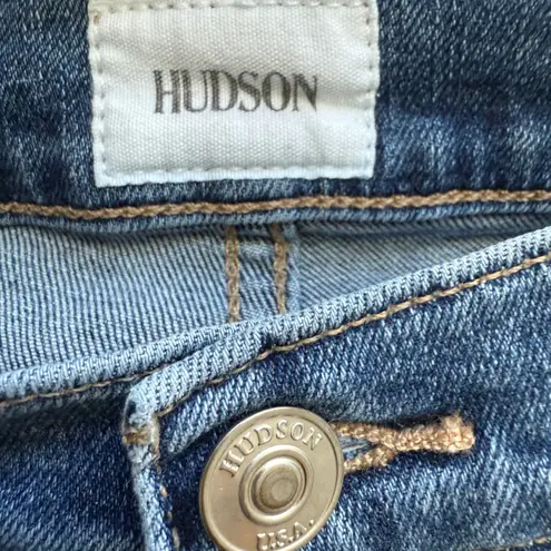 Hudson Rosalie SPL Wide Leg Jeans sz 27 Distressed Denim Minimalist Preppy Blue