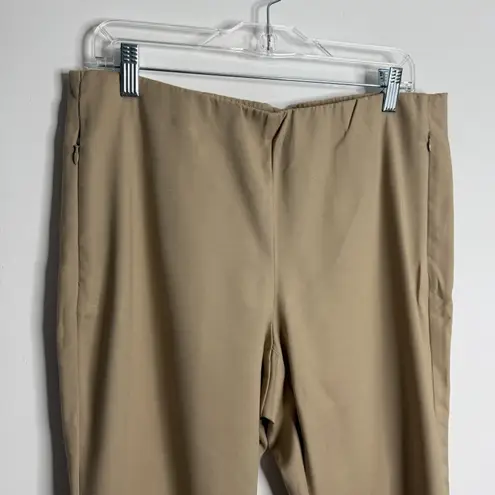J. Jill Versatile Essential Cotton Stretch Pant Tan Size 14 Petite Zip Pockets Brown
