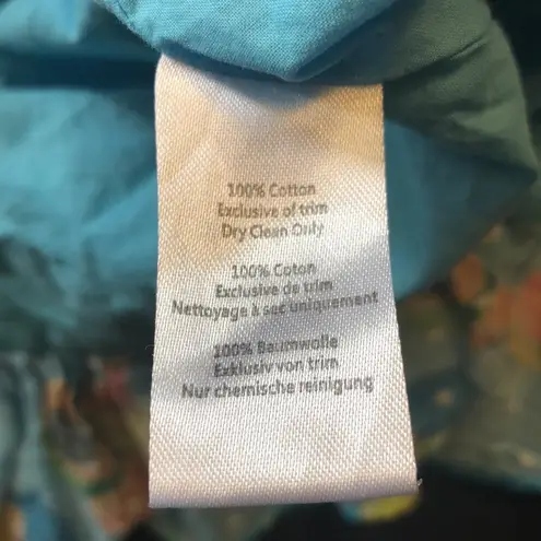 Rachel Antonoff Abby Wrap Dress Mini Aqua Blue Ruffles Citrus Print Pattern sz M