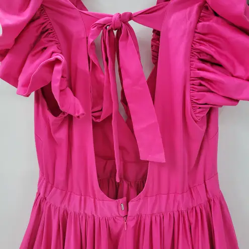 Making the Cut Designer Sienna High Low Dress Medium Magenta Ruffle Flounce New Pink