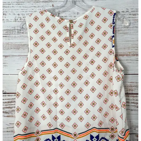 Pink Blush Women's Aztec Print Keyhole Back Sleeveless Top Multi-Color Medium