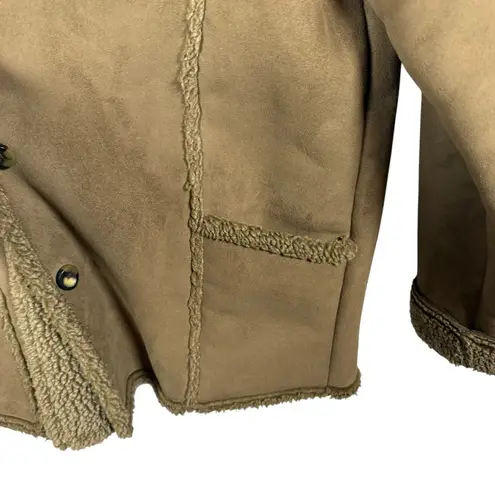 VINTAGE L.L. Bean Women’s Suede Sherpa Lined Long Coat Brown Size M Size M