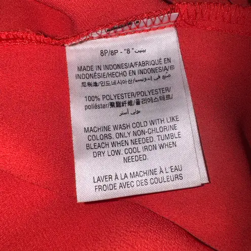 Alfani Women’s Red Bell Sleeve V-Neck Top Size 8 petite