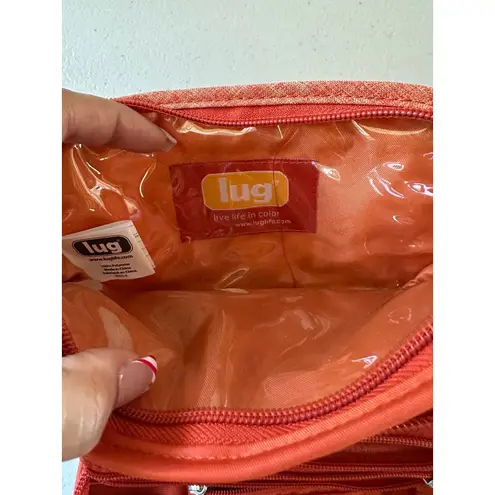 Lug Flipper Orange Quilted Multi Compartments Travel Jewelry Clutch Wristlet