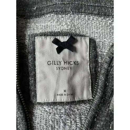 Gilly Hicks  Gray Zip Up Hoodie Women Size Medium Long Sleeve Sweatshirt