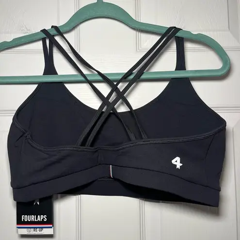 Fourlaps Size Large Vitality Sports Bra Fitness Workout Running Yoga Black