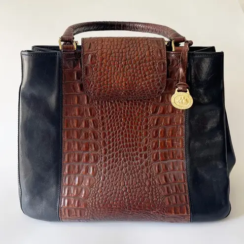 Brahmin Pecan Tuscan Crocodile Melbourne Satchel Black Brown