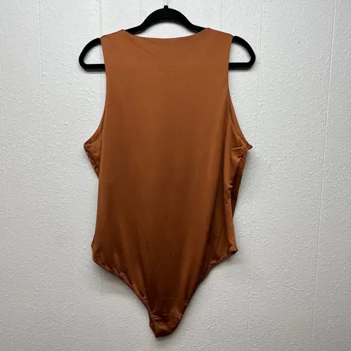 And Now This Sleeveless Womens Bodysuit 2X Workwear Career Party Elegant Event Gold