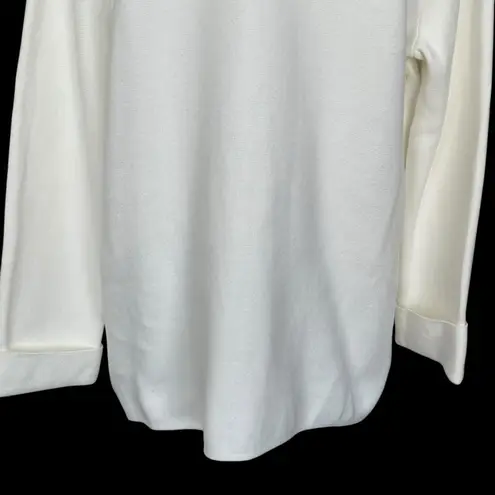 Lands' End Lands’ End Knit Sweater Blazer White Women’s Size M 10-12 Casual Neutral Cotton