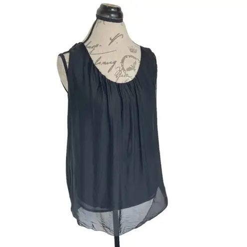 Pinto Ranch Silk Tank Top Womens Black Western Made in Italy Ajah Size Medium