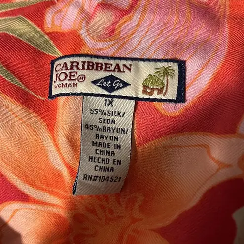 Caribbean Joe  silk shirt . Size 1X