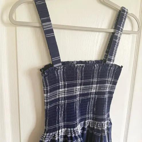 Hill House The Anjuli Nap Dress in Navy Plaid