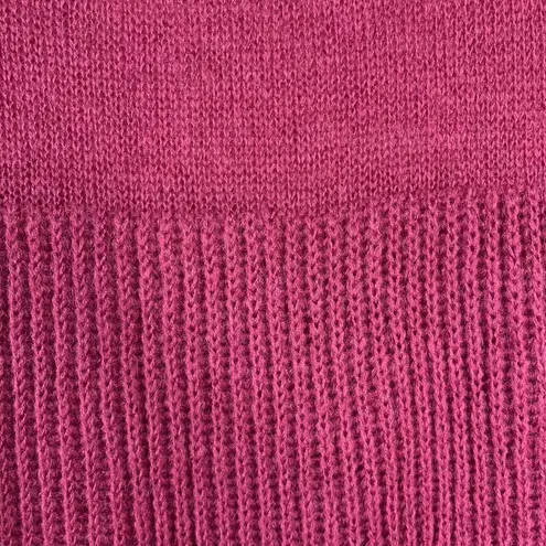 Ella Moss Size L Sweater Penelope Crew Neck Bell Sleeve Knit Pink Magenta
