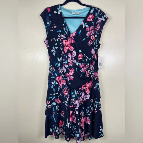 Signature by Robbie Bee Blue and Pink Asymmetrical Sundress Size XL