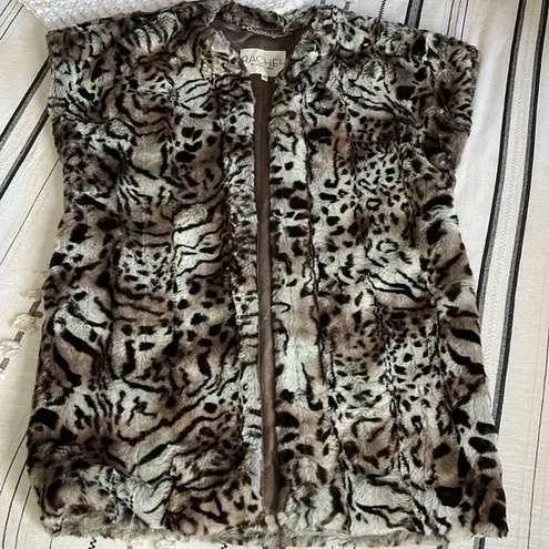 Rachel rachel roy • animal print faux fur vest Black Size XS