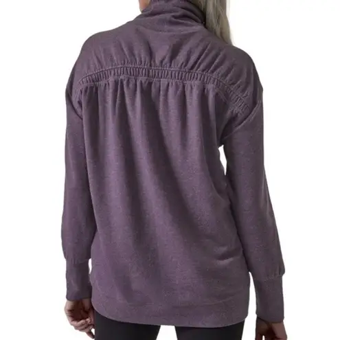 Athleta  Balance Cinch Purple Sweatshirt Long Sleeve Turtleneck Women’s Sz Small