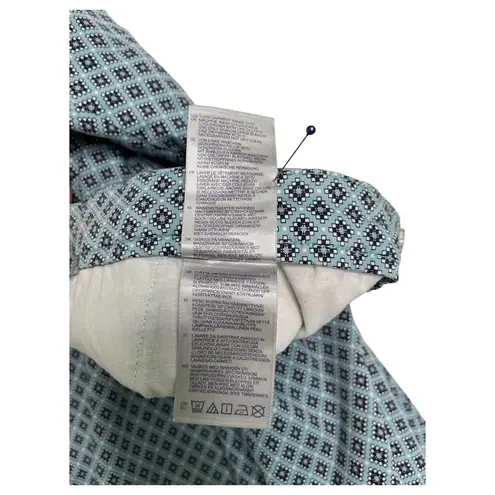 NYDJ Pants Womens 20W Everyday Trouser Capri Lift Tuck Technology Geometric Blue