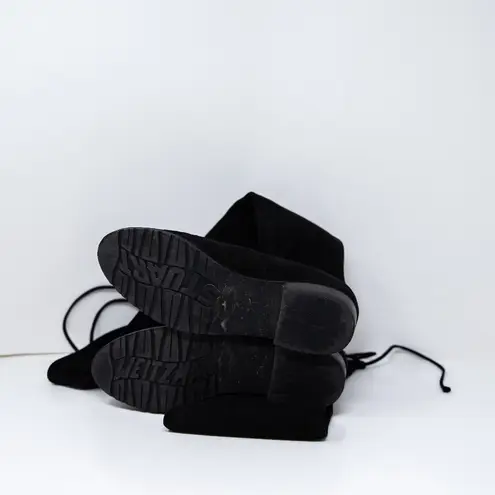 Stuart Weitzman Lowland Over The Knee Genuine Suede Flat Boots Shoes Black 4.5