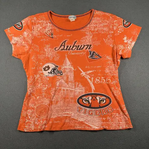 Vtg Auburn Tigers Shirt Womens Large NCAA College Football University '56 Spirit Orange