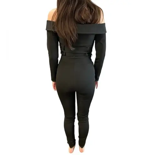 Wow Couture Black Belted High Rise Bandeau Jumpsuit Sz XS NWT