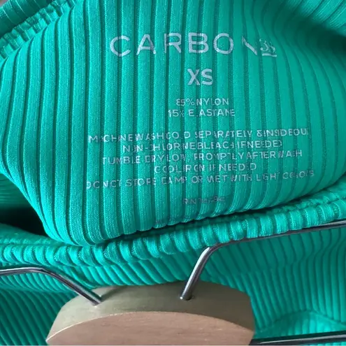 Carbon 38 ribbed green athletic shortie shorts Size XS