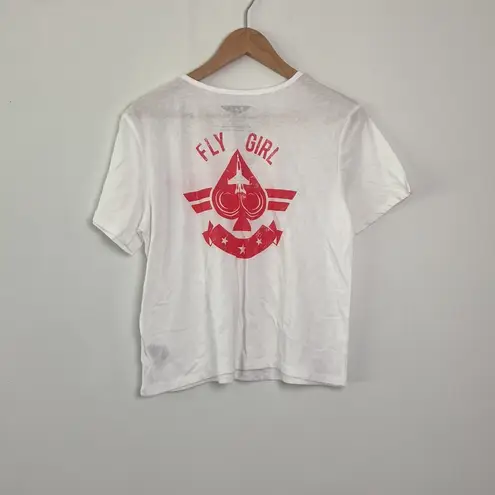 Top Gun Maverick | Cropped White Fly Girl Top sz Large (11