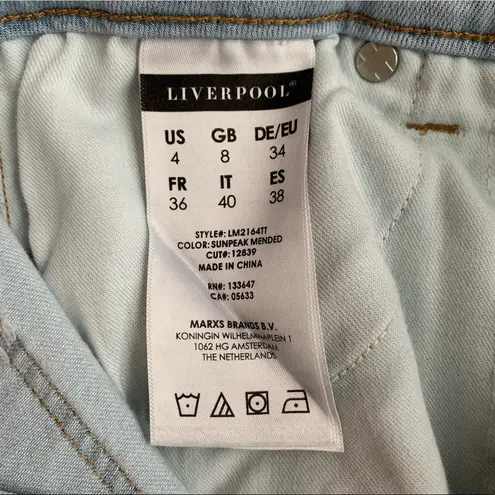 Liverpool Alec Sunpeak Mended Light Wash Mid-rise Cropped Skinny Jeans