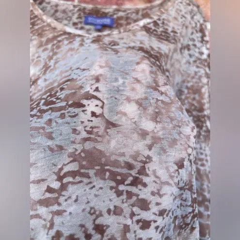 Vivienne Tam brown Burnout Asymmetric Hem tunic medium