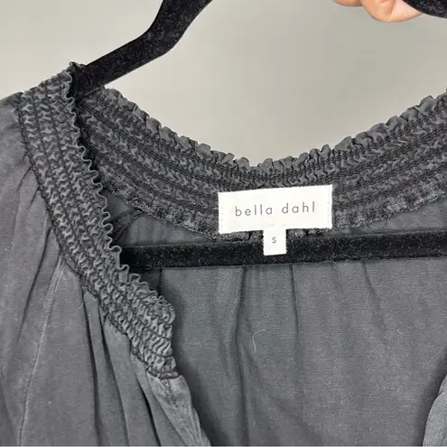 Bella Dahl Soraida Black Lyocel Gathered Waist Mini Dress