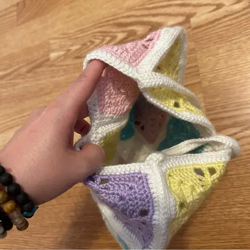 Handmade Pastel Crochet Knit Ba White