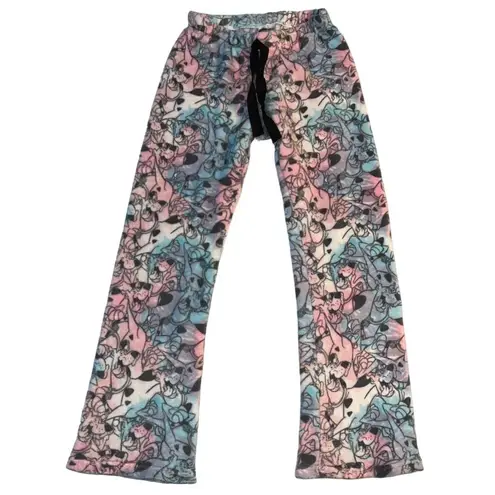 Scooby Doo Womens Lounge Pants Pajamas Fleece Flare Leg Pull On Pink Blue Medium