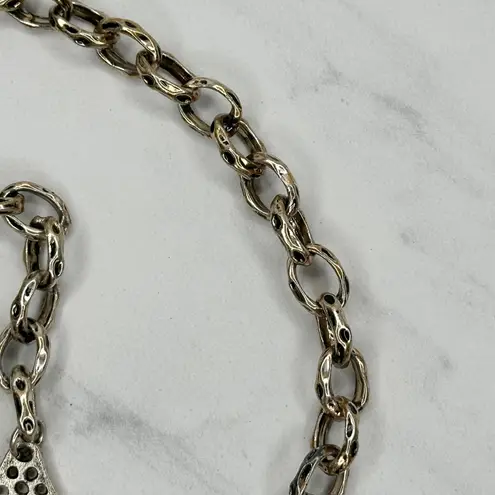 Silver Textured Medallion Chain Belt Animal Print One Size (OS) ✨