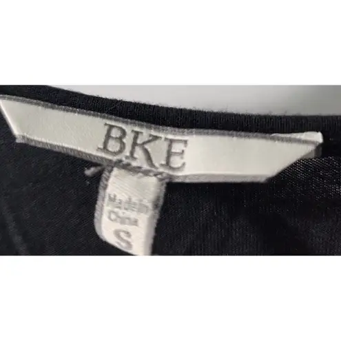 BKE Black Cold Shoulder Top Casual Short Sleeve Shirt Size S