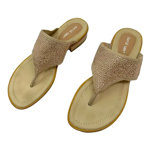 David Tate Pierce Rhinestone Rose Gold Sandal Size 7.5