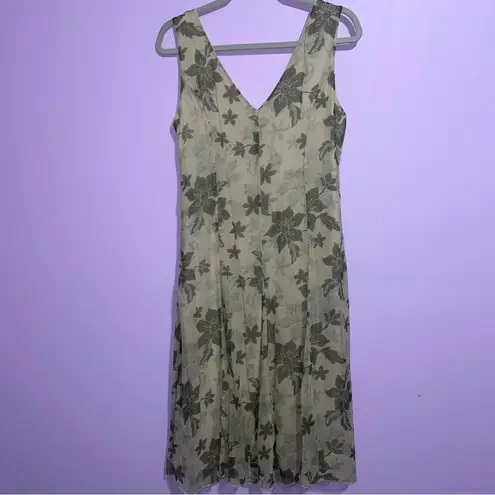 Jonathan Martin Vintage Y2K Silk Midi Dress Women Size 8 Whimsical Floral Fairy