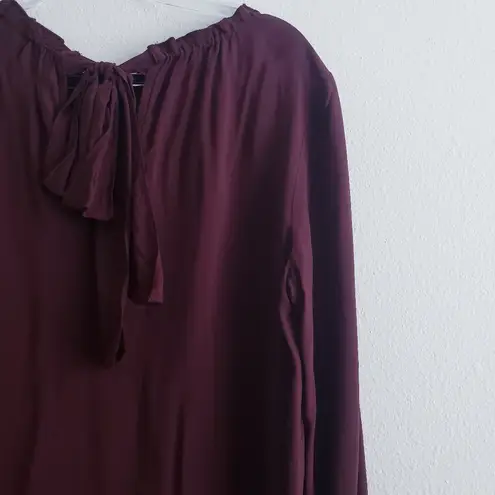 Velvet Graham & Spencer Ginger Chelsea Halter Keyhole Long Sleeve Blouse New Red