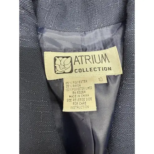 Atrium Collection Dress Womens 10 Navy Blue Double Breasted Blazer Pockets Lined