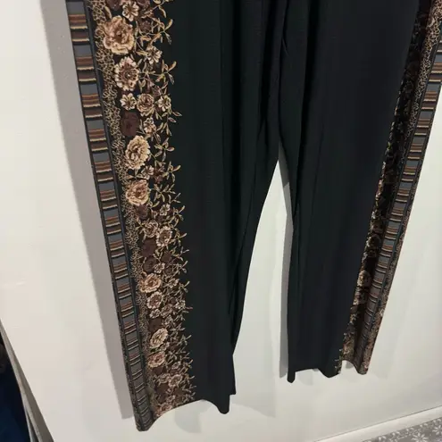 Susan Graver NEW Regular Printed Liquid Knit Pull-On Pants Black/Neutral Size 2X