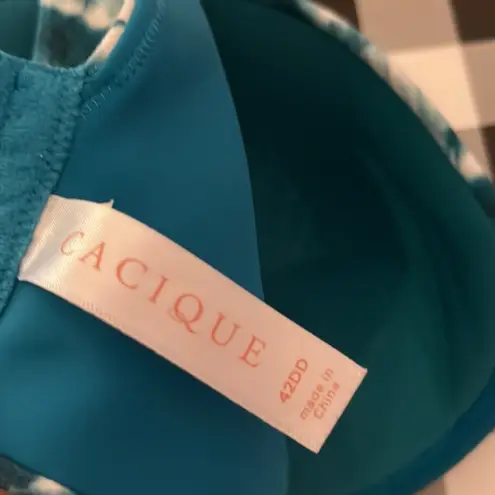 Cacique Lane Bryant 42DD Invisible Backsmoother Boost Plunge Bra Tahitian Tide