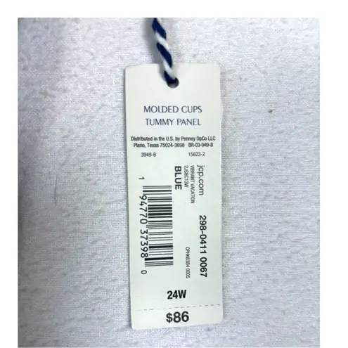 NWT Sonnet Shores Blue Ombre Women's Swimsuit Molded Cups Tummy Panel size 24w