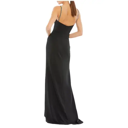 Mac Duggal NEW Size 10 Beaded Strap Sweetheart Neckline Gown Black 55706 NWT
