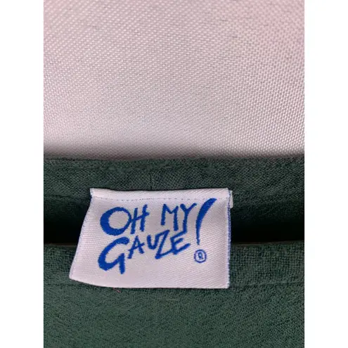 Oh My Gauze Womens Loose Fit Long Sleeve 100% Cotton Top Green Size undefined