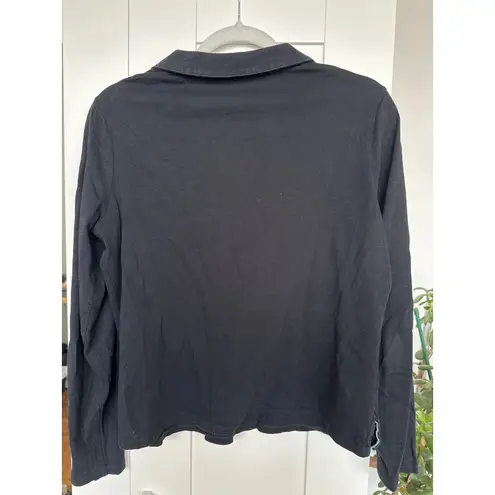 Boden Women's Black Long Sleeve Cotton V