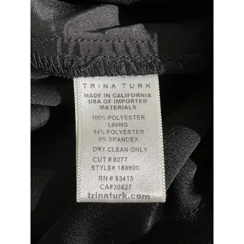 Trina Turk  Black Ruffle Neck Sleeveless Tailored Jumpsuit Size 8 Minimalist Chic